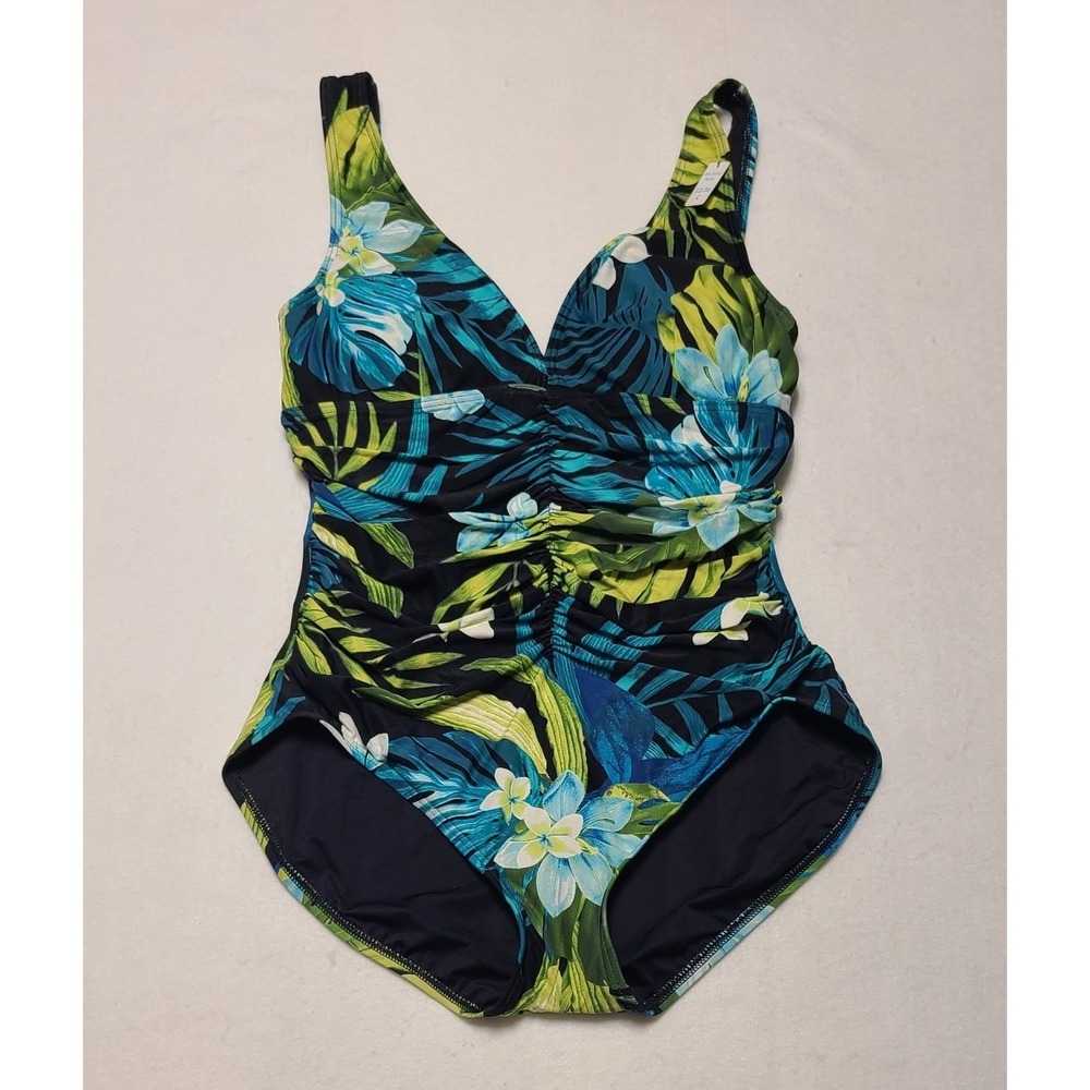 Coco Contours Shape Maker Tropical Floral One Piece Swimsuit 12/36C NEW